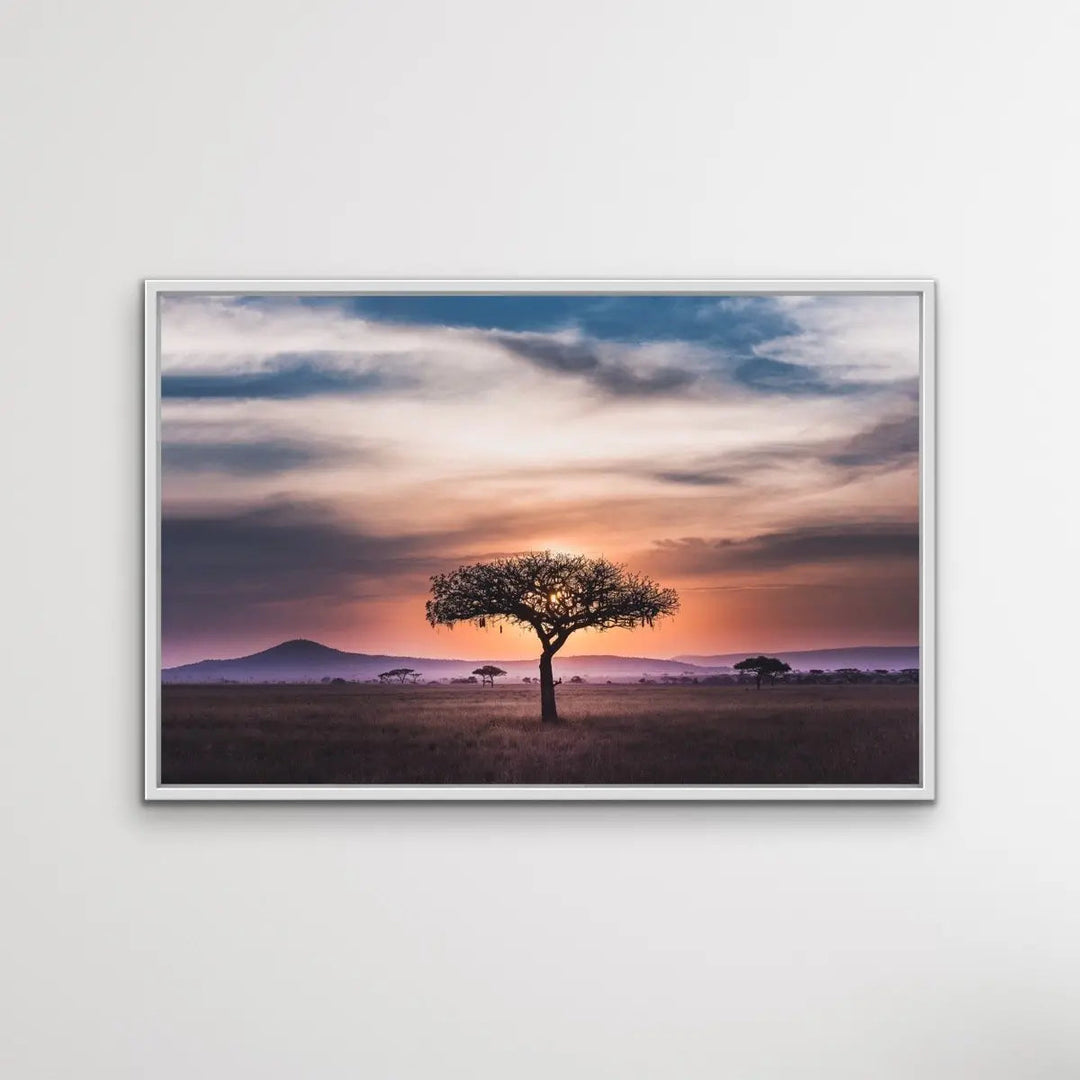 African Lights - Striking African Savannah Landscape Photographic Canvas Print - I Heart Wall Art - Poster Print, Canvas Print or Framed Art Print