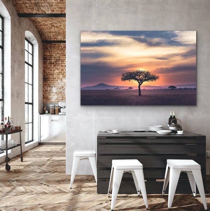 African Lights - Striking African Savannah Landscape Photographic Canvas Print - I Heart Wall Art - Poster Print, Canvas Print or Framed Art Print