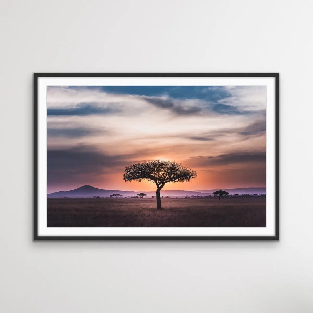 African Lights - Striking African Savannah Landscape Photographic Canvas Print - I Heart Wall Art - Poster Print, Canvas Print or Framed Art Print