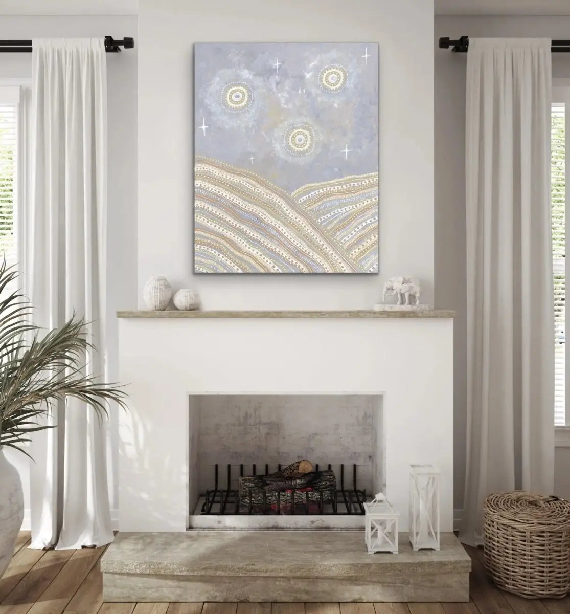After The Storms - Aboriginal Art Print by Holly Stowers - Canvas or Fine Art Print - Dot Painting - I Heart Wall Art - Poster Print, Canvas Print or Framed Art Print