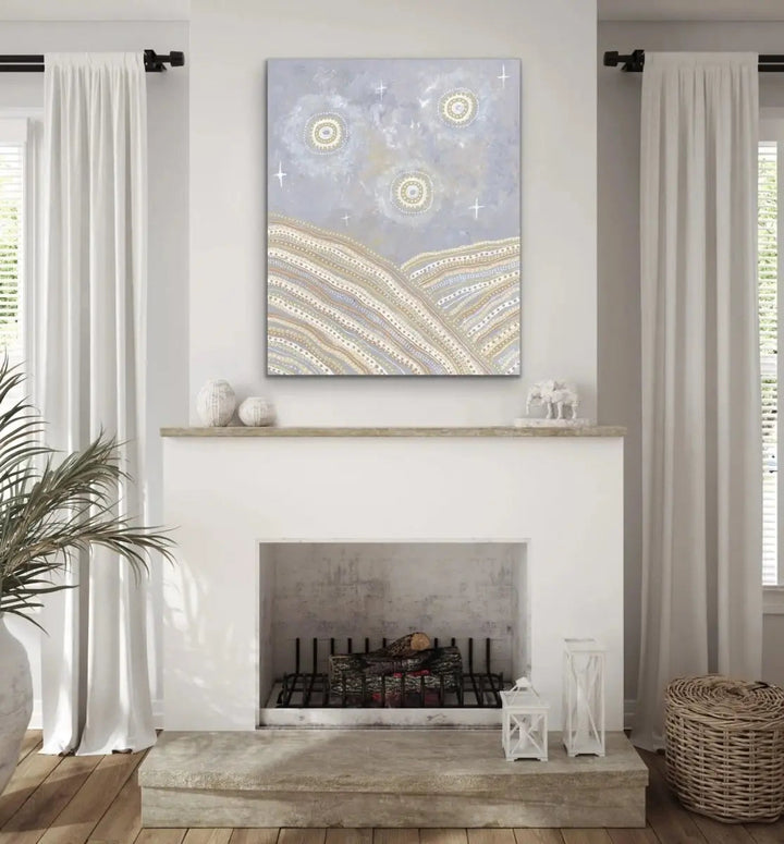 After The Storms - Aboriginal Art Print by Holly Stowers - Canvas or Fine Art Print - Dot Painting - I Heart Wall Art - Poster Print, Canvas Print or Framed Art Print