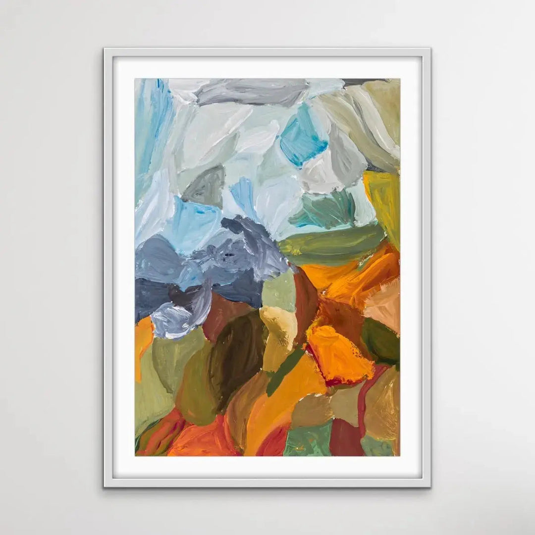 Afternoon Light - Abstract Landscape Yellow Orange Australian Country Print - I Heart Wall Art - Poster Print, Canvas Print or Framed Art Print