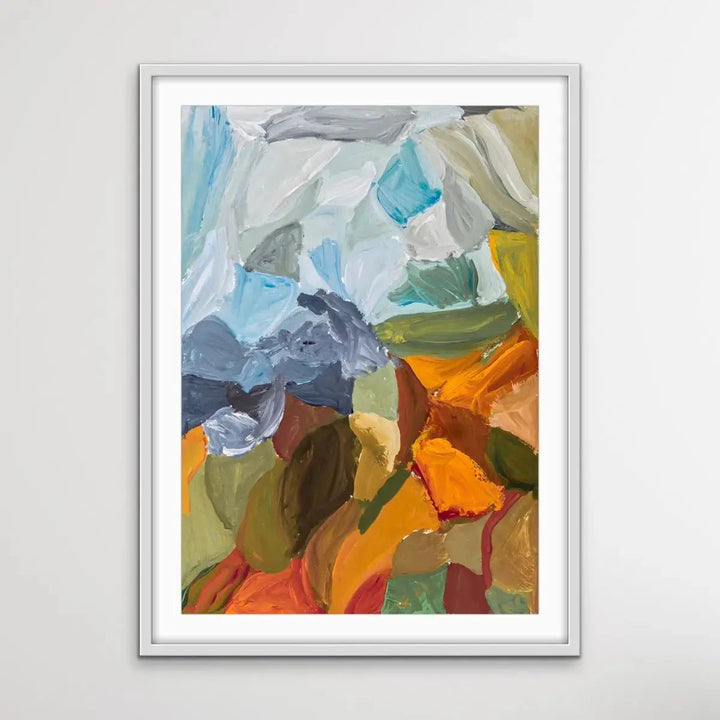 Afternoon Light - Abstract Landscape Yellow Orange Australian Country Print - I Heart Wall Art - Poster Print, Canvas Print or Framed Art Print