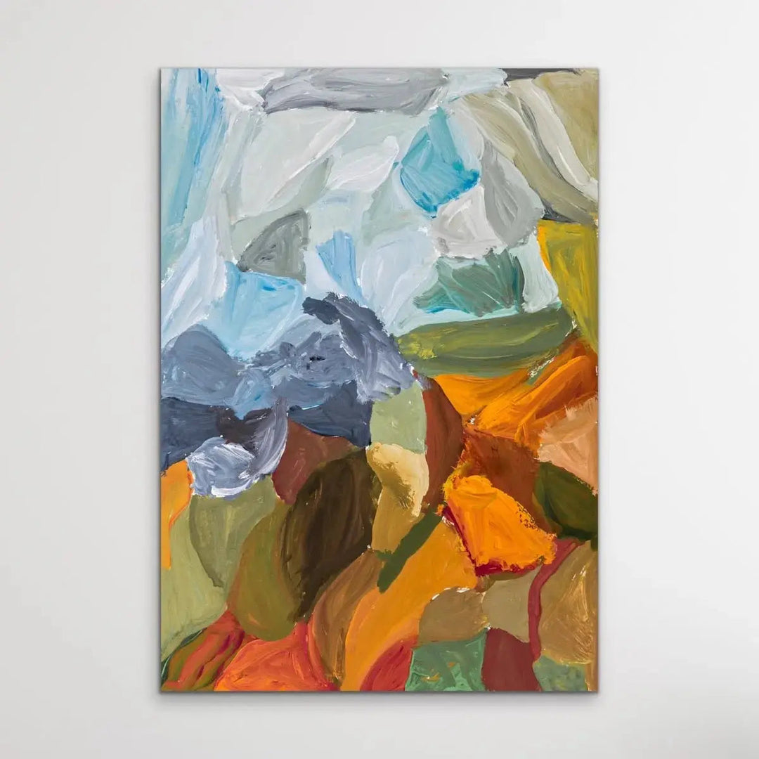 Afternoon Light - Abstract Landscape Yellow Orange Australian Country Print - I Heart Wall Art - Poster Print, Canvas Print or Framed Art Print
