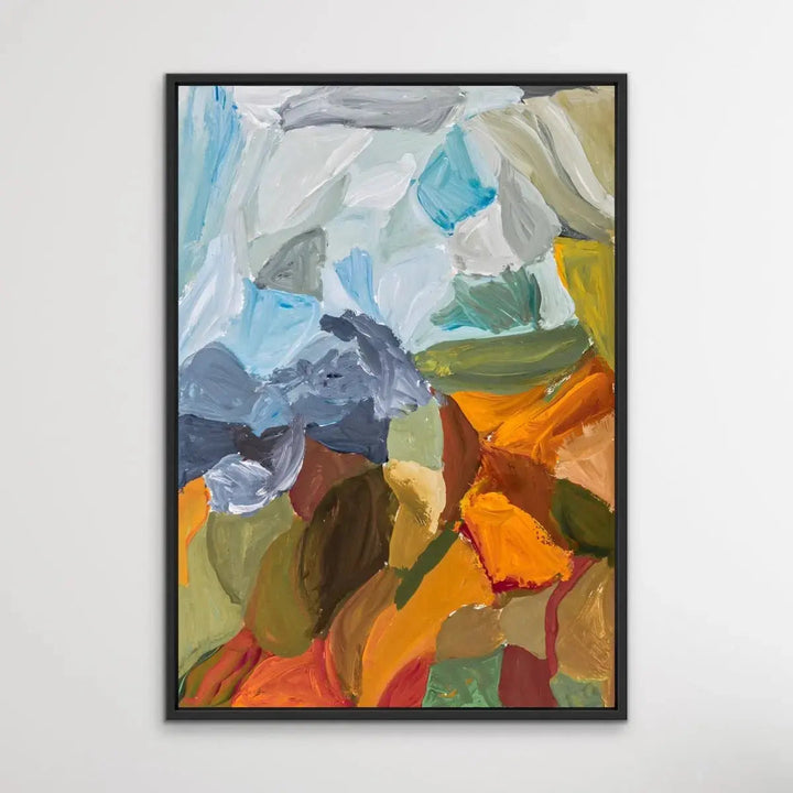 Afternoon Light - Abstract Landscape Yellow Orange Australian Country Print - I Heart Wall Art - Poster Print, Canvas Print or Framed Art Print