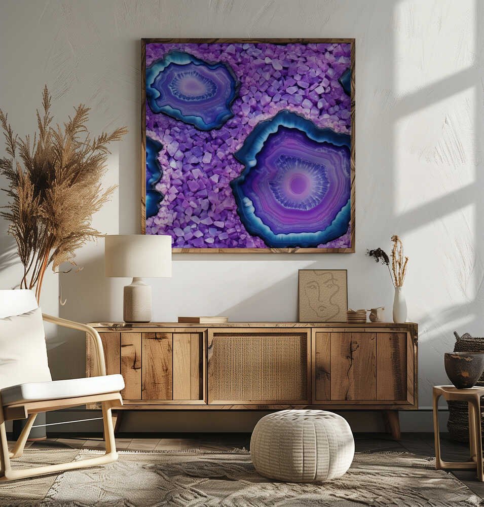 Agate and Amethyst - Square Stretched Canvas, Poster or Fine Art Print - I Heart Wall Art - Poster Print, Canvas Print or Framed Art Print