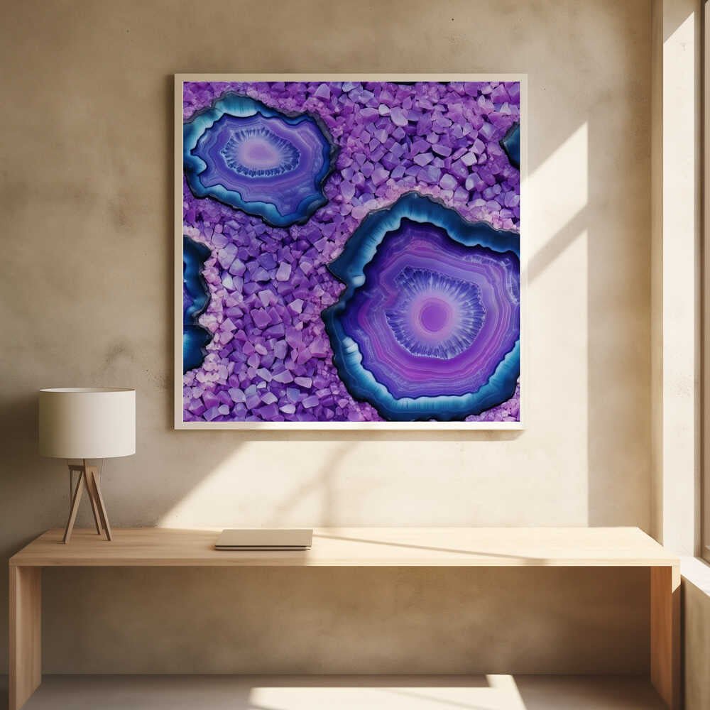Agate and Amethyst - Square Stretched Canvas, Poster or Fine Art Print - I Heart Wall Art - Poster Print, Canvas Print or Framed Art Print