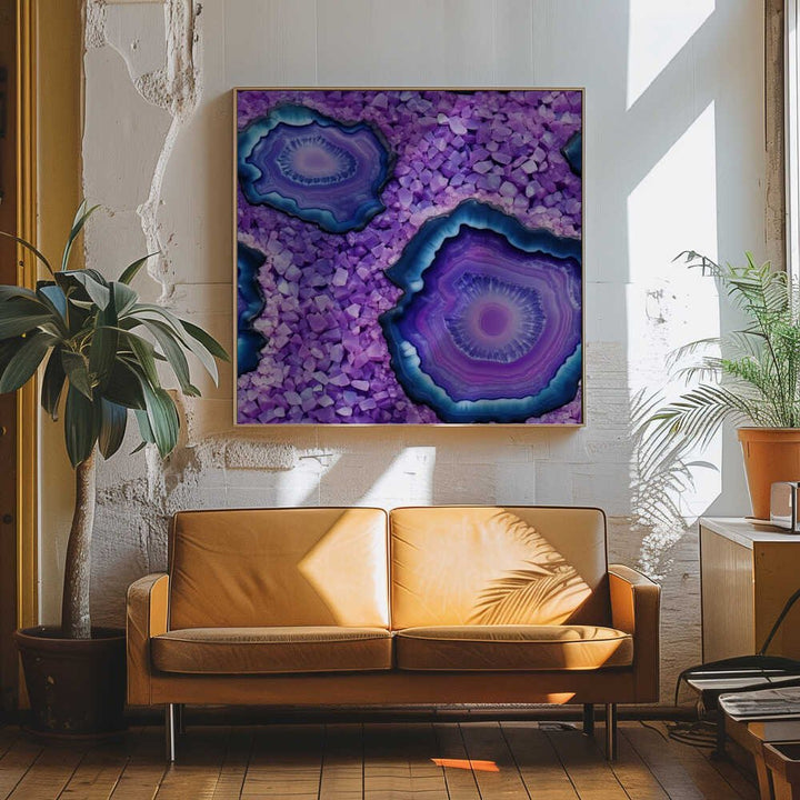 Agate and Amethyst - Square Stretched Canvas, Poster or Fine Art Print - I Heart Wall Art - Poster Print, Canvas Print or Framed Art Print
