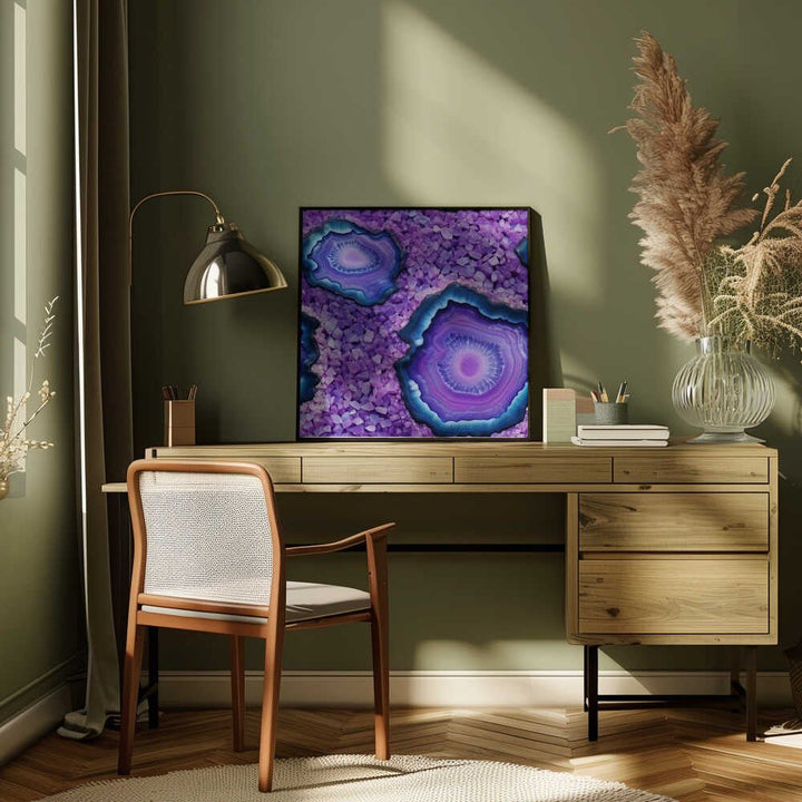 Agate and Amethyst - Square Stretched Canvas, Poster or Fine Art Print - I Heart Wall Art - Poster Print, Canvas Print or Framed Art Print