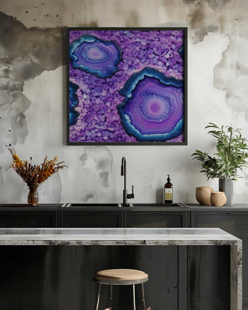 Agate and Amethyst - Square Stretched Canvas, Poster or Fine Art Print - I Heart Wall Art - Poster Print, Canvas Print or Framed Art Print