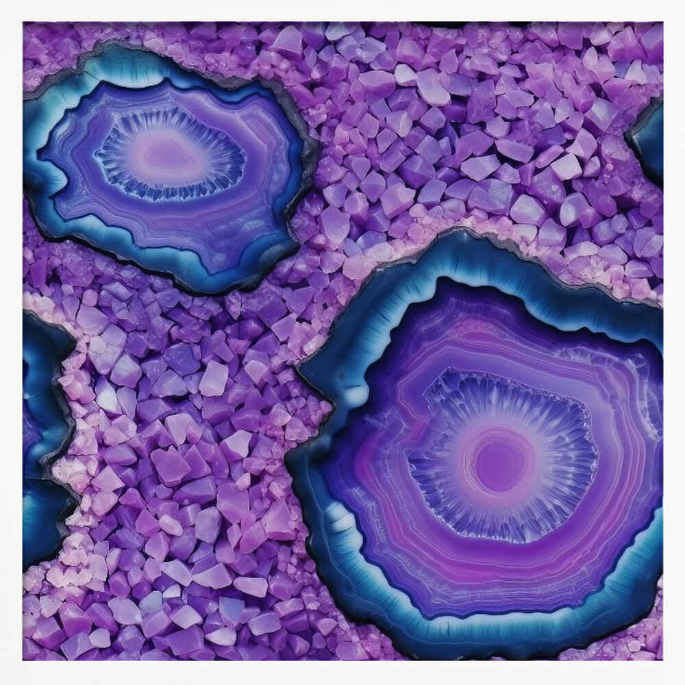 Agate and Amethyst - Square Stretched Canvas, Poster or Fine Art Print - I Heart Wall Art - Poster Print, Canvas Print or Framed Art Print