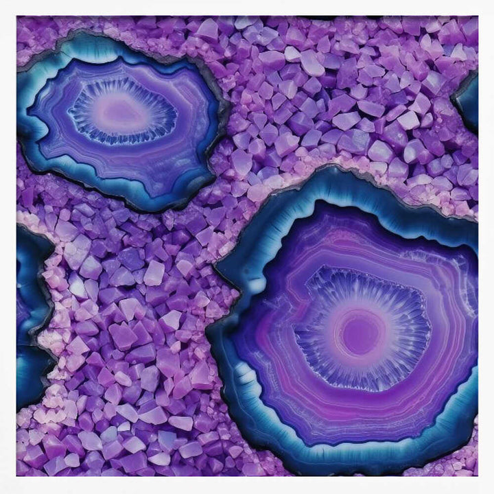 Agate and Amethyst - Square Stretched Canvas, Poster or Fine Art Print - I Heart Wall Art - Poster Print, Canvas Print or Framed Art Print
