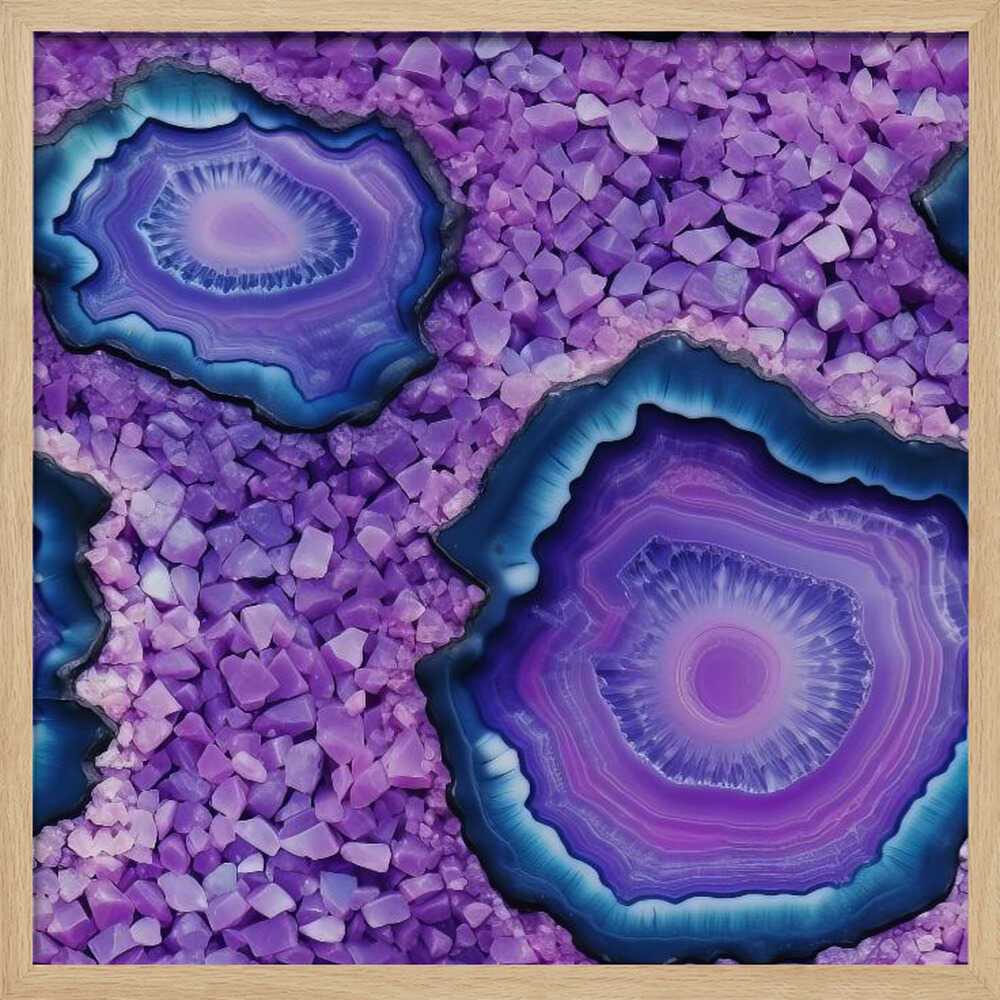 Agate and Amethyst - Square Stretched Canvas, Poster or Fine Art Print - I Heart Wall Art - Poster Print, Canvas Print or Framed Art Print