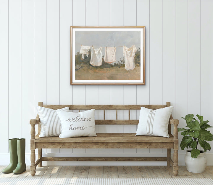 Air It Out - Countryside Laundry Rustic Stretched Canvas or Wall Art Print I Heart Wall Art Australia