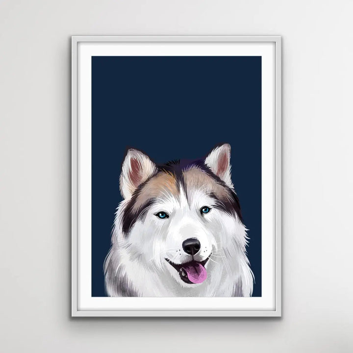 Alaskan Husky Dog Art Print Stretched Canvas Wall Art - I Heart Wall Art - Poster Print, Canvas Print or Framed Art Print