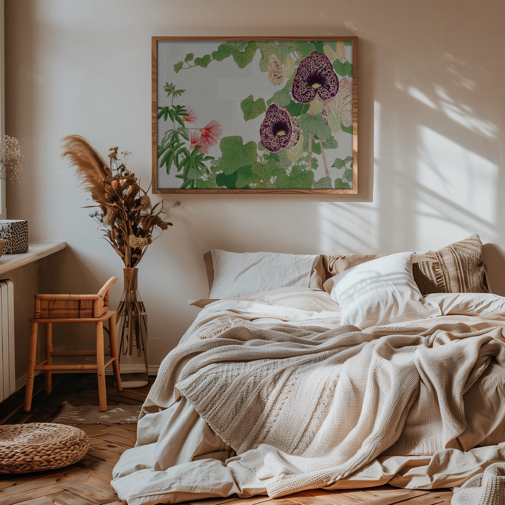 Albizia &amp; Aristolochia Flower No.2 - Stretched Canvas, Poster or Fine Art Print I Heart Wall Art