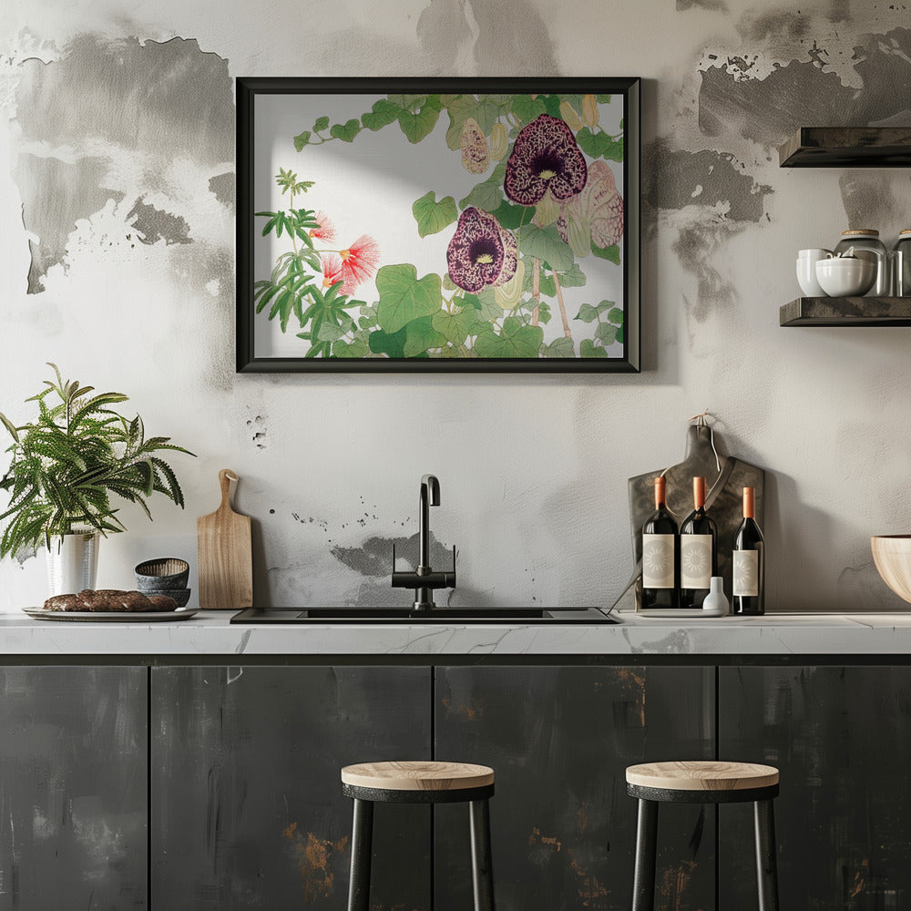 Albizia &amp; Aristolochia Flower No.2 - Stretched Canvas, Poster or Fine Art Print I Heart Wall Art