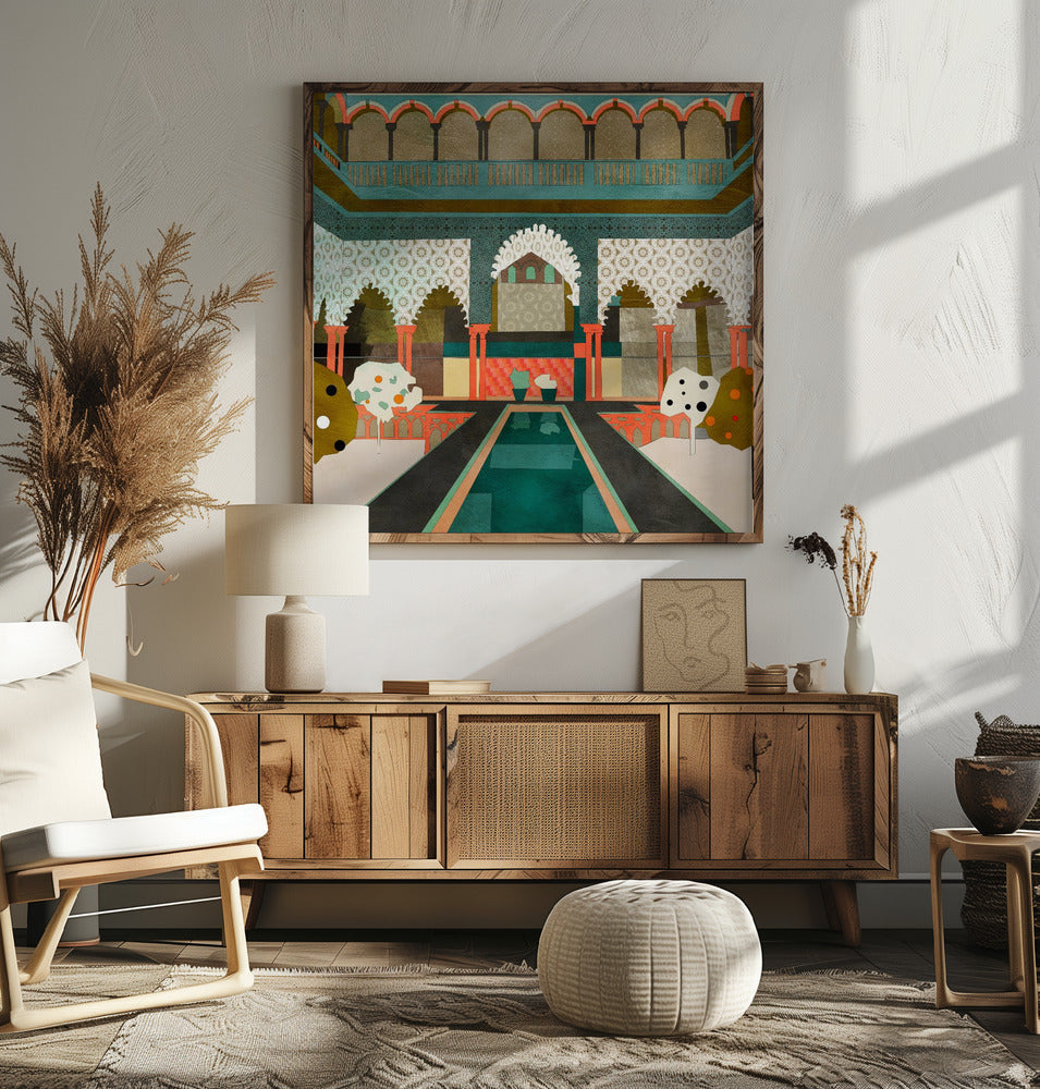 Alhambra Granada Spain - Square Stretched Canvas, Poster or Fine Art Print I Heart Wall Art