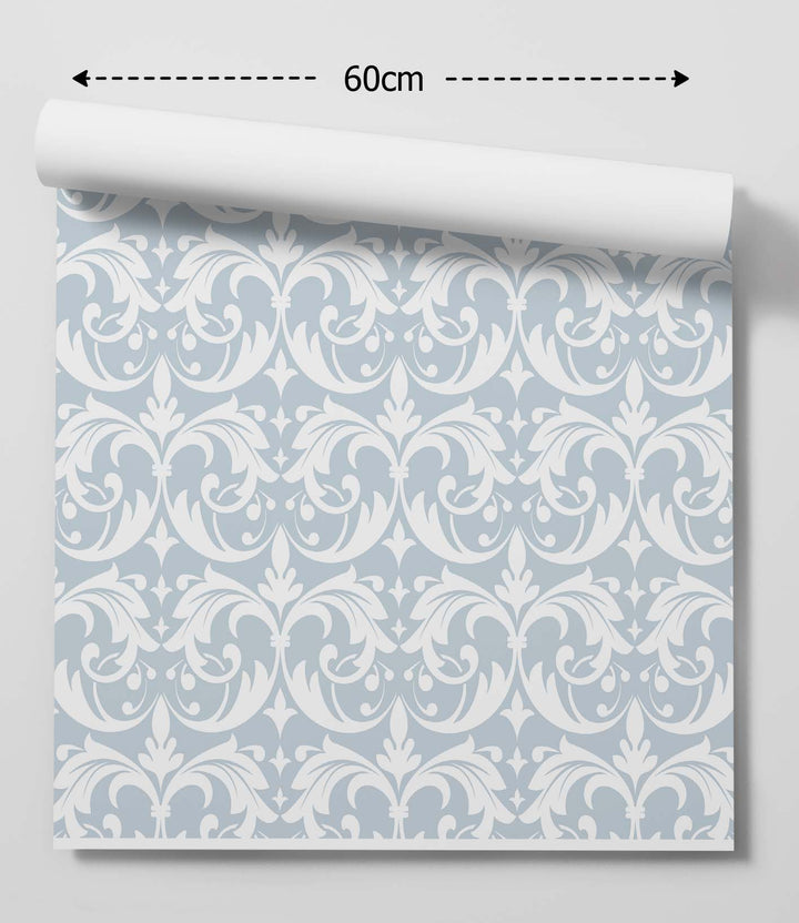 Alice’ - Vintage White and Grey Wallpaper