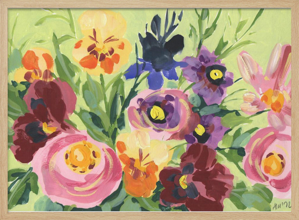 All Shades Of Violet Bouquet - Stretched Canvas, Poster or Fine Art Print I Heart Wall Art