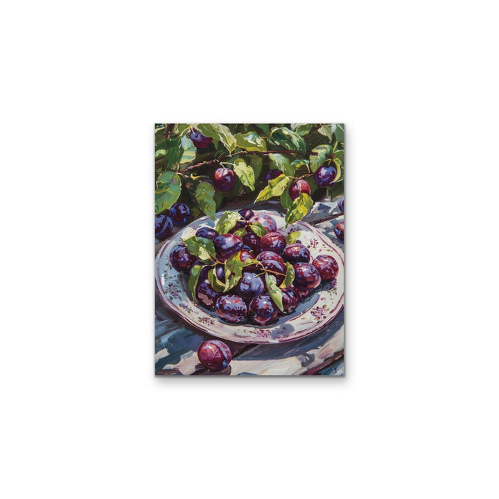Along the Plum Line - Still Life Fruit Stretched Canvas, Wall Art Print I Heart Wall Art