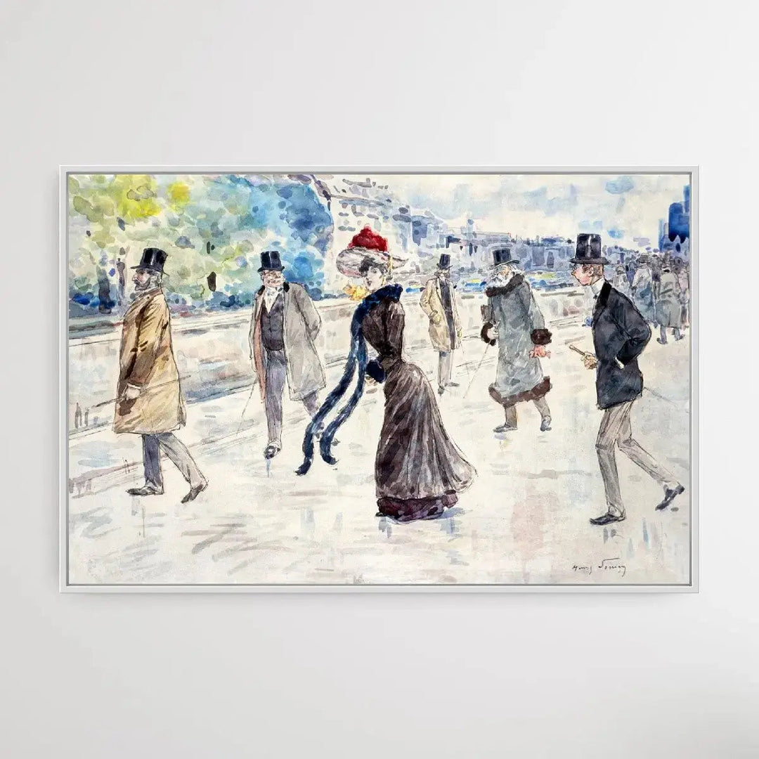 Along the Seine (18541907) by Henry Somm - I Heart Wall Art - Poster Print, Canvas Print or Framed Art Print