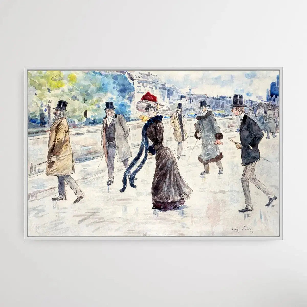 Along the Seine (18541907) by Henry Somm - I Heart Wall Art - Poster Print, Canvas Print or Framed Art Print