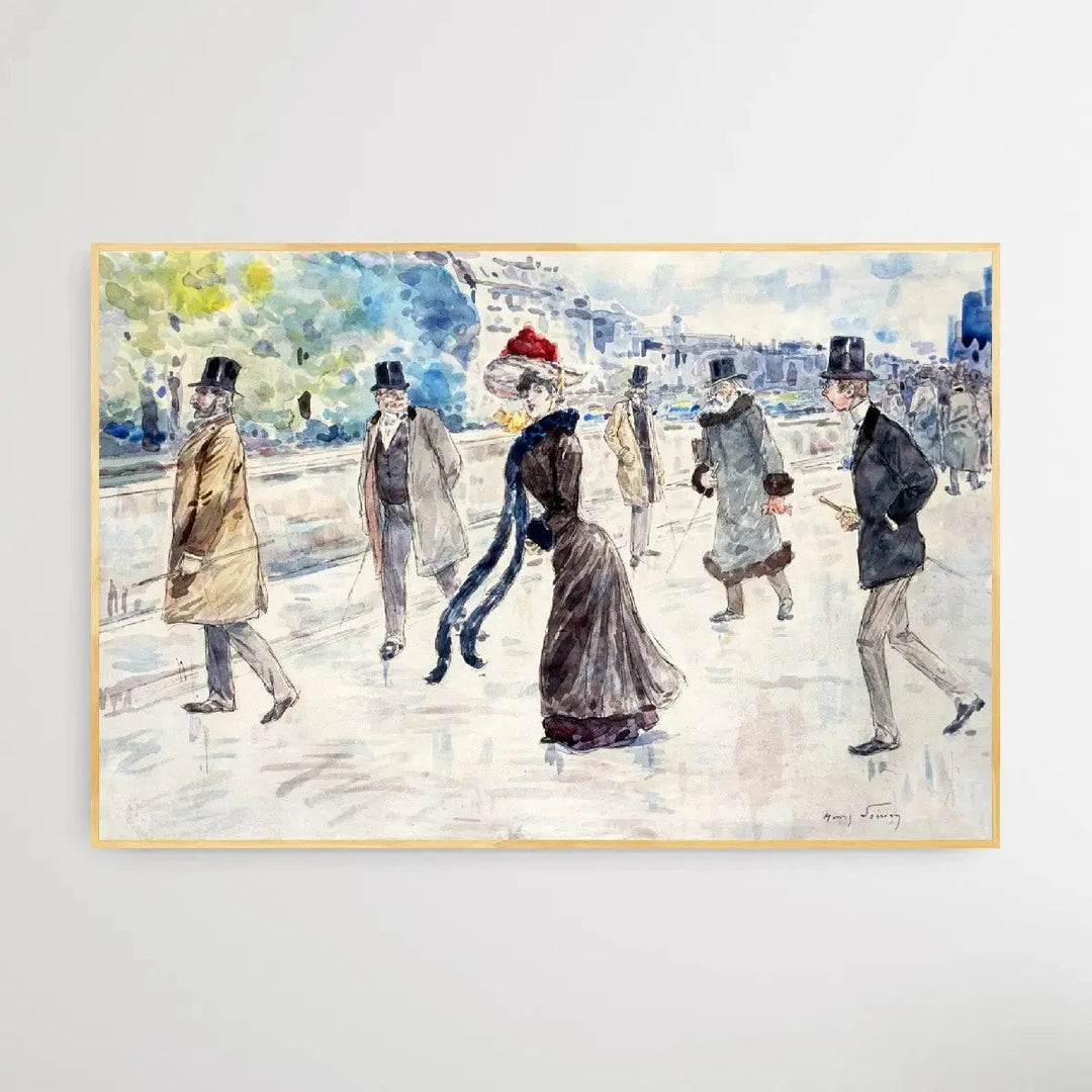 Along the Seine (18541907) by Henry Somm - I Heart Wall Art - Poster Print, Canvas Print or Framed Art Print