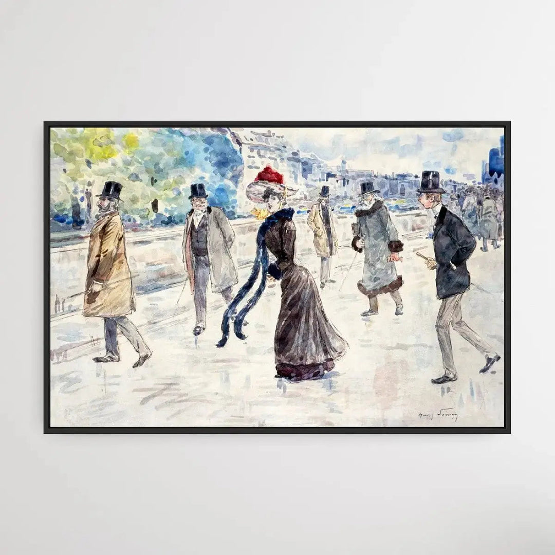 Along the Seine (18541907) by Henry Somm - I Heart Wall Art - Poster Print, Canvas Print or Framed Art Print