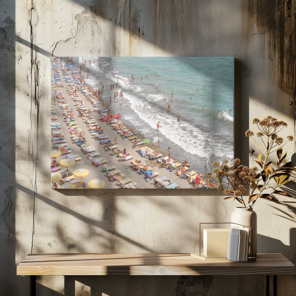 Amalfi Beach Day - Stretched Canvas, Poster or Fine Art Print - I Heart Wall Art - Poster Print, Canvas Print or Framed Art Print