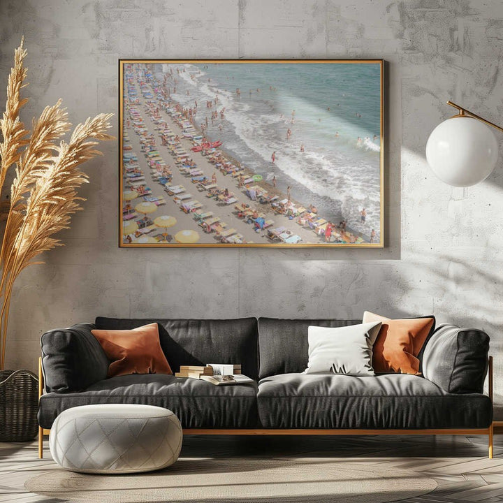 Amalfi Beach Day - Stretched Canvas, Poster or Fine Art Print - I Heart Wall Art - Poster Print, Canvas Print or Framed Art Print