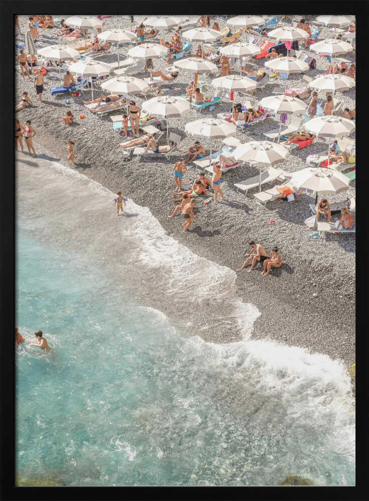 Amalfi Beach - Stretched Canvas, Poster or Fine Art Print - I Heart Wall Art - Poster Print, Canvas Print or Framed Art Print
