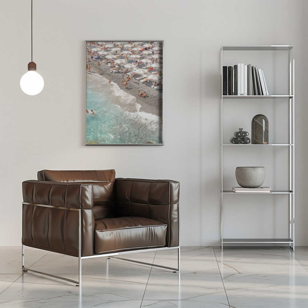 Amalfi Beach - Stretched Canvas, Poster or Fine Art Print - I Heart Wall Art - Poster Print, Canvas Print or Framed Art Print
