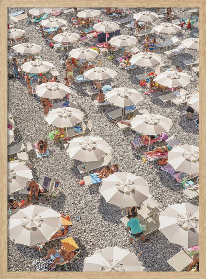 Amalfi Beach Umbrellas - Stretched Canvas, Poster or Fine Art Print - I Heart Wall Art - Poster Print, Canvas Print or Framed Art Print