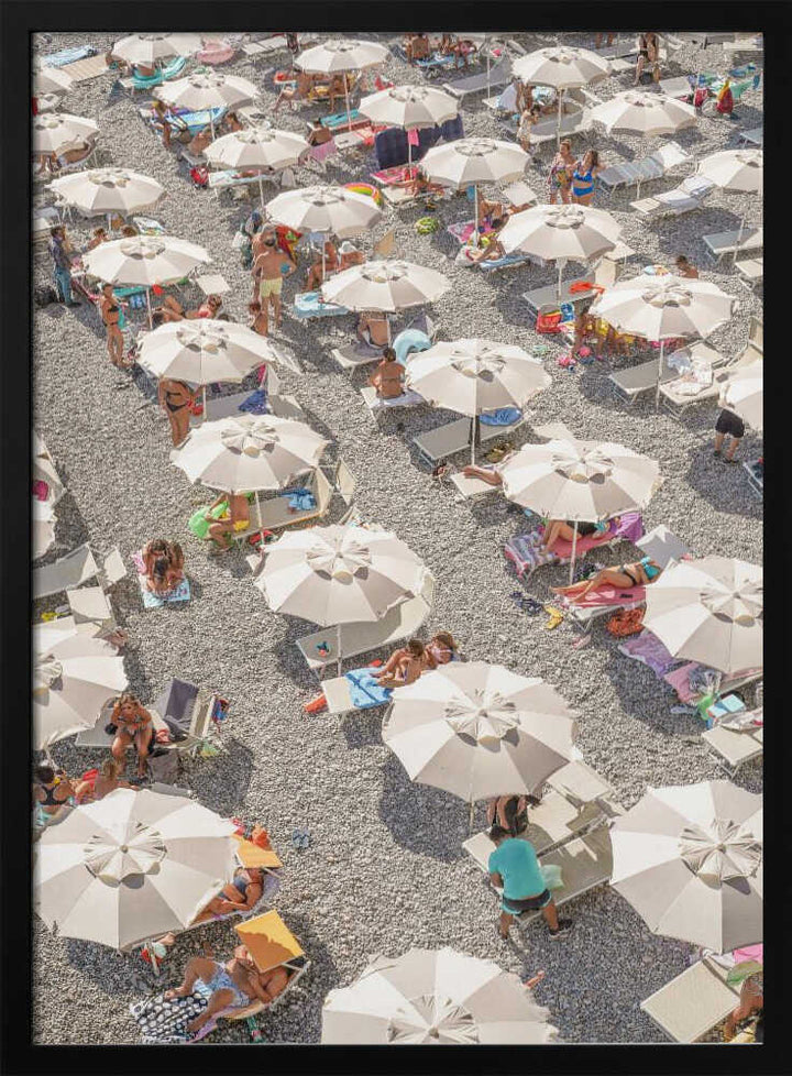 Amalfi Beach Umbrellas - Stretched Canvas, Poster or Fine Art Print - I Heart Wall Art - Poster Print, Canvas Print or Framed Art Print