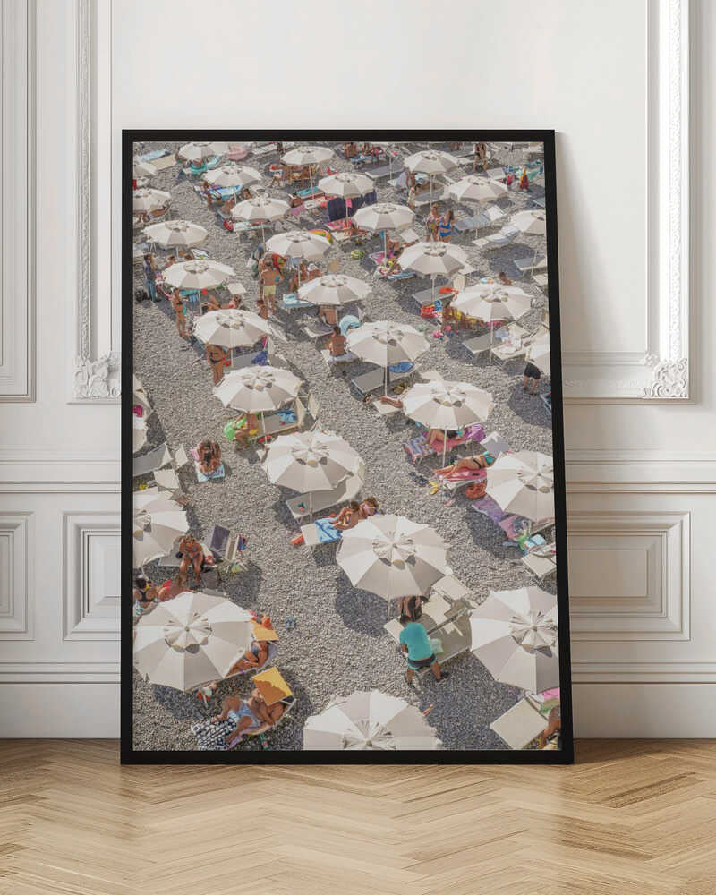Amalfi Beach Umbrellas - Stretched Canvas, Poster or Fine Art Print - I Heart Wall Art - Poster Print, Canvas Print or Framed Art Print