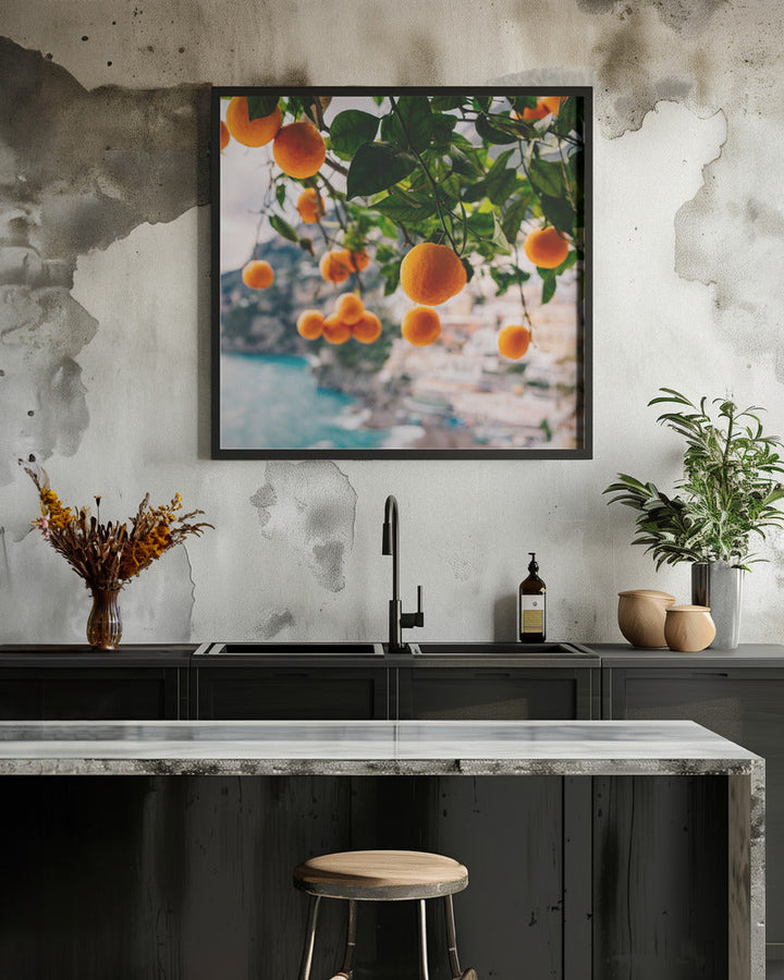 Amalfi Coast Oranges - Square Stretched Canvas, Poster or Fine Art Print I Heart Wall Art