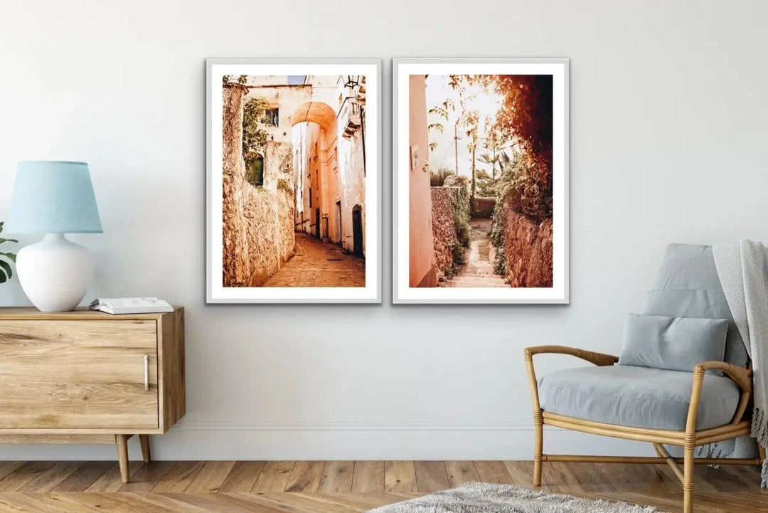 Amalfi - Two Piece Ravello Italy Photographic Print Set Diptych - I Heart Wall Art - Poster Print, Canvas Print or Framed Art Print