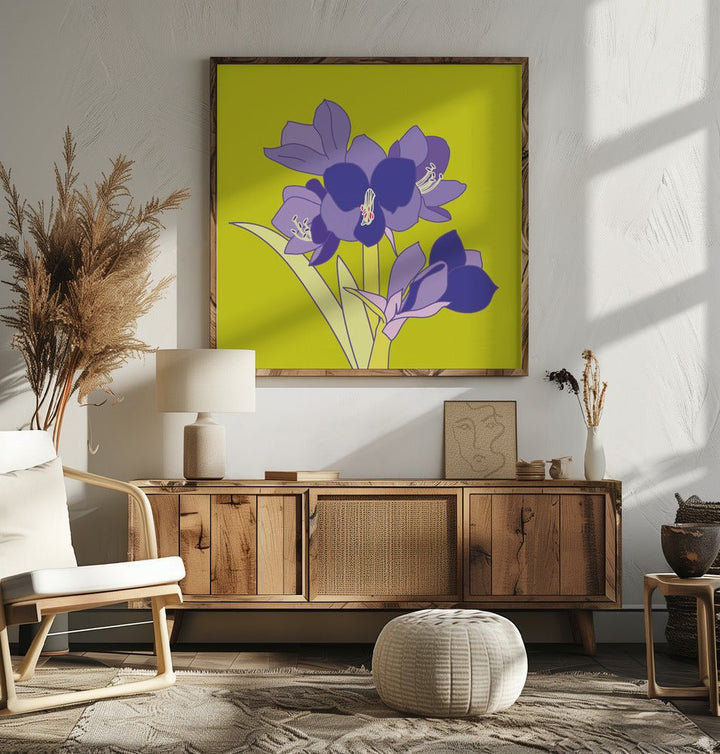 Amaryllis Light Green - Square Stretched Canvas, Poster or Fine Art Print - I Heart Wall Art - Poster Print, Canvas Print or Framed Art Print