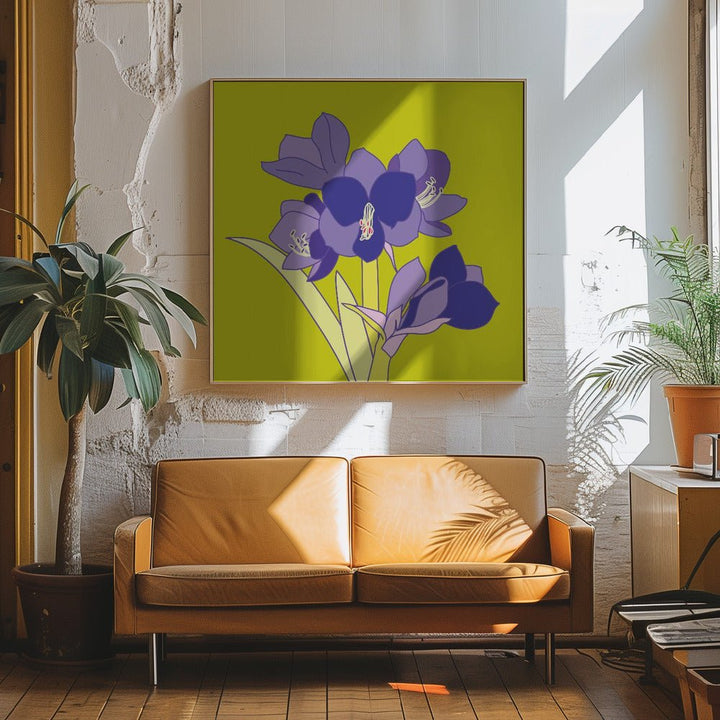 Amaryllis Light Green - Square Stretched Canvas, Poster or Fine Art Print - I Heart Wall Art - Poster Print, Canvas Print or Framed Art Print