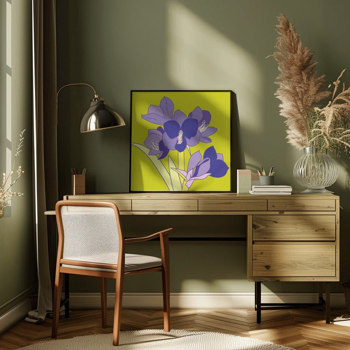 Amaryllis Light Green - Square Stretched Canvas, Poster or Fine Art Print - I Heart Wall Art - Poster Print, Canvas Print or Framed Art Print