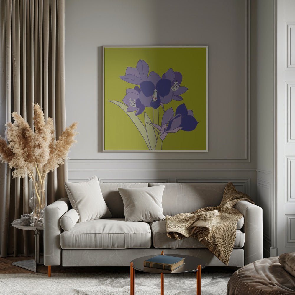 Amaryllis Light Green - Square Stretched Canvas, Poster or Fine Art Print - I Heart Wall Art - Poster Print, Canvas Print or Framed Art Print