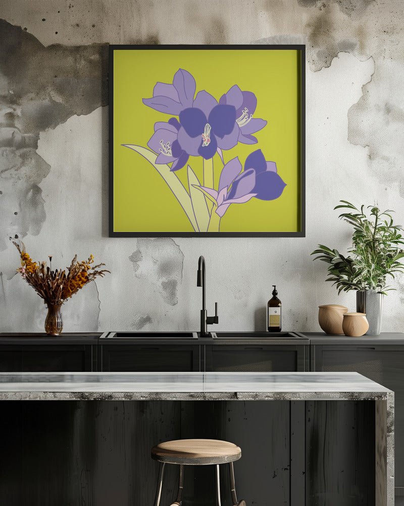 Amaryllis Light Green - Square Stretched Canvas, Poster or Fine Art Print - I Heart Wall Art - Poster Print, Canvas Print or Framed Art Print