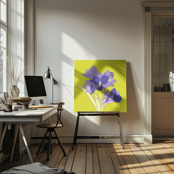 Amaryllis Light Green - Square Stretched Canvas, Poster or Fine Art Print - I Heart Wall Art - Poster Print, Canvas Print or Framed Art Print