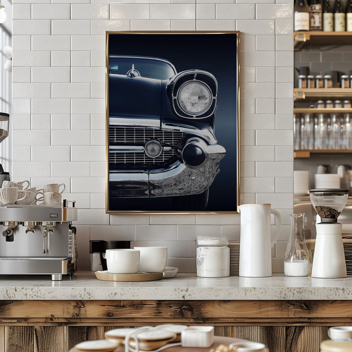 American classic car Bel Air 1957 Front - Stretched Canvas, Poster or Fine Art Print I Heart Wall Art
