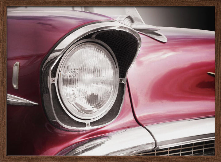 American classic car Bel Air 1957 Headlight - Stretched Canvas, Poster or Fine Art Print I Heart Wall Art