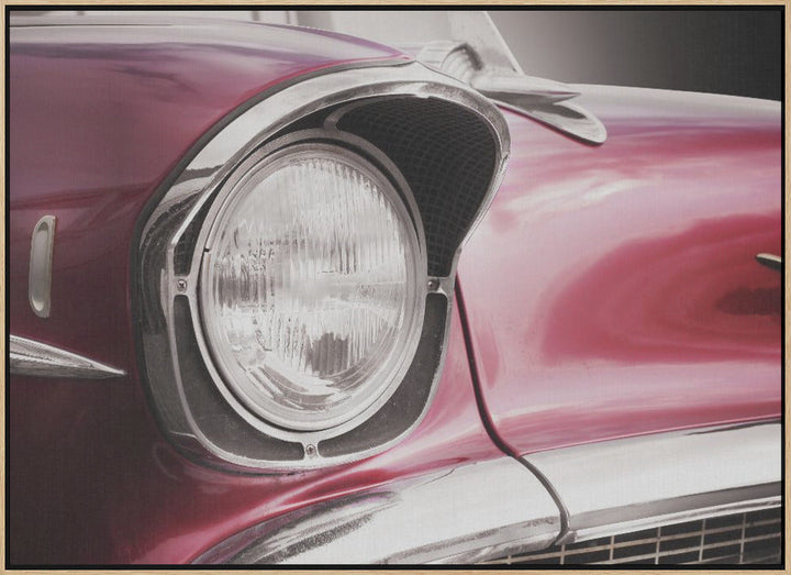 American classic car Bel Air 1957 Headlight - Stretched Canvas, Poster or Fine Art Print I Heart Wall Art