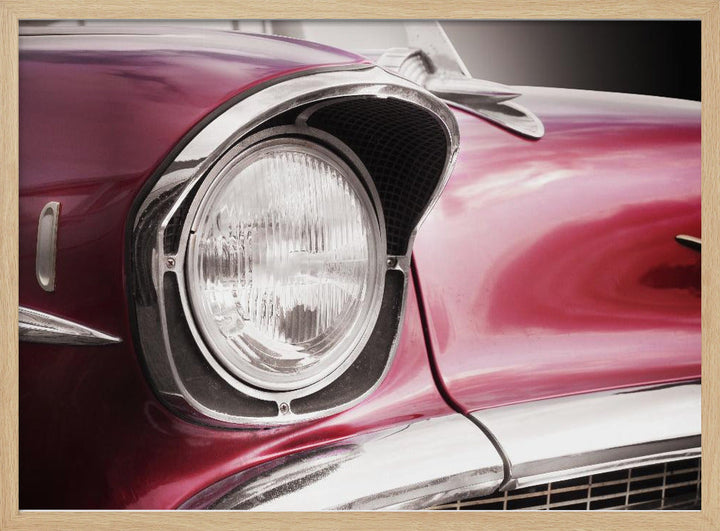 American classic car Bel Air 1957 Headlight - Stretched Canvas, Poster or Fine Art Print I Heart Wall Art