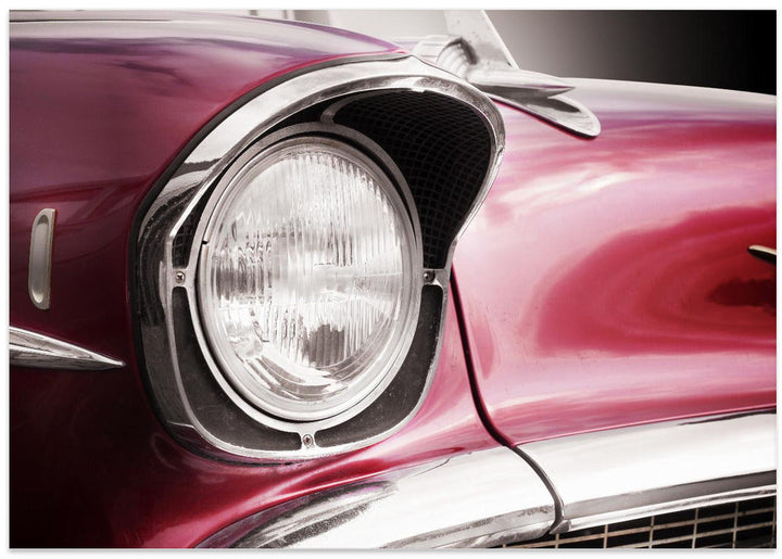 American classic car Bel Air 1957 Headlight - Stretched Canvas, Poster or Fine Art Print I Heart Wall Art