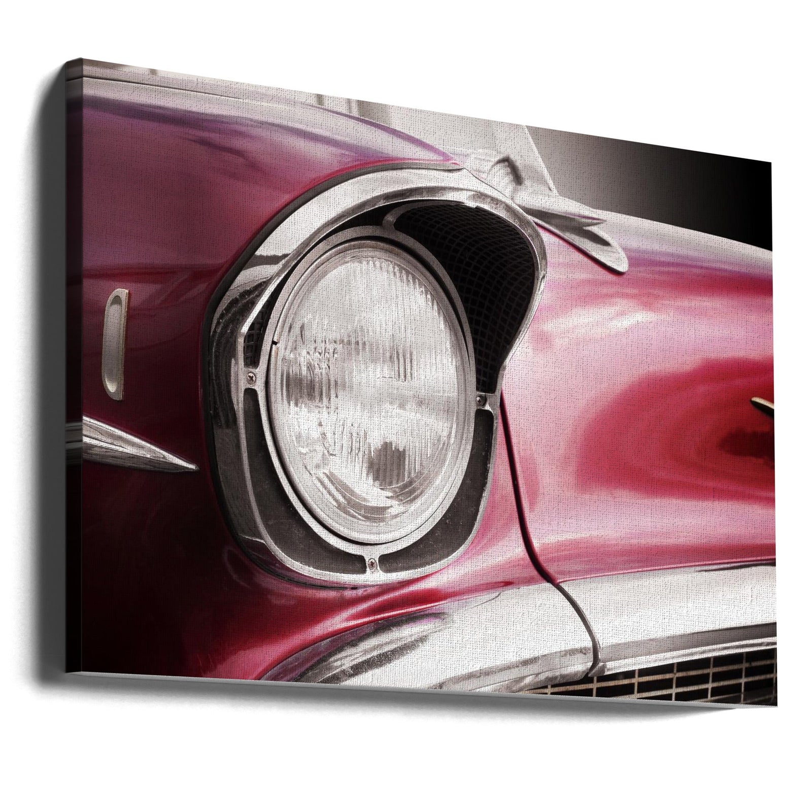 American classic car Bel Air 1957 Headlight - Stretched Canvas, Poster or Fine Art Print I Heart Wall Art